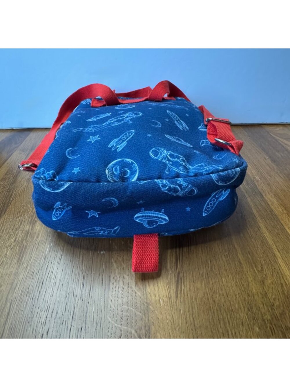 PLANETBOX Space Lunch Tote Bag Kids Backpack Blue Red Rockets Moon Planet Box - Picture 5 of 8